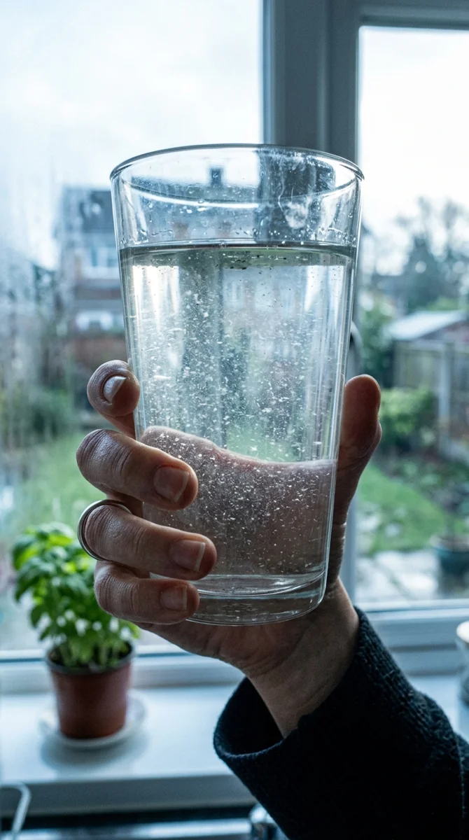 A glass of tap water